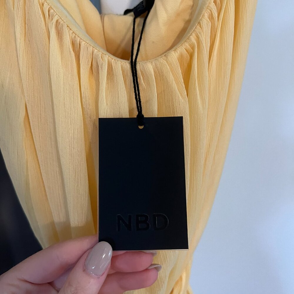 Revolve NBD Paradisco Mini Dress - Butter Yellow S - Picture 4 of 5
